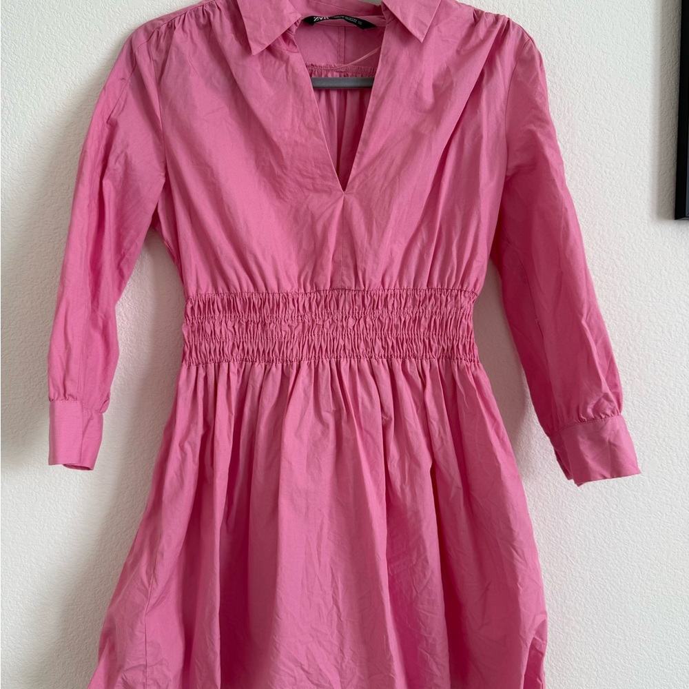 Pink Smocked Waist Dress